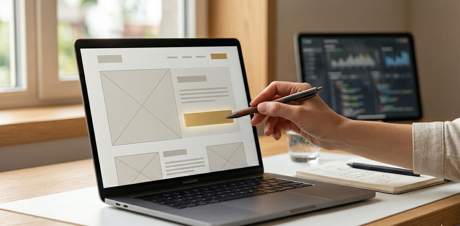 A narrow wooden doorway in warm afternoon light, suggesting a single focused point of conversion.