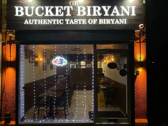GR Bucket Biryani restaurant storefront in Coventry, UK